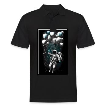 Astronaute Ballon Planète Spaceman Espace Espace - Polo Homme - noir - Devant - Kai (181cm)
