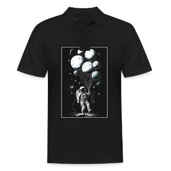 Astronaute Ballon Planète Spaceman Espace Espace - Polo Homme - noir - Devant - Kai (181cm)