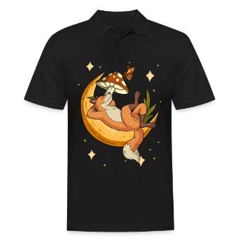 Cottagecore Fox - Men's Polo Shirt - black - Front - Kai (181cm)