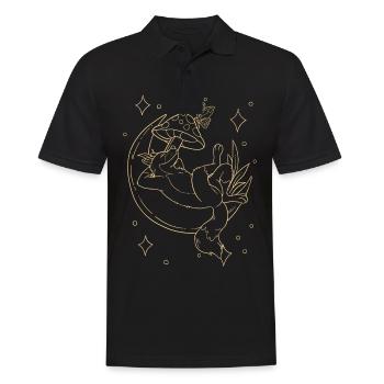 Cottagecore Fox - Men's Polo Shirt - black - Front - Kai (181cm)