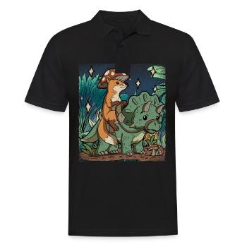 Cottagecore Fox - Men's Polo Shirt - black - Front - Kai (181cm)