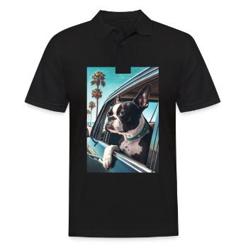 Boston Terrier Sunglasses Beach Palm Summer - Men's Polo Shirt - black - Front - Kai (181cm)