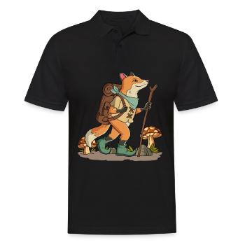 Cottagecore Fox - Men's Polo Shirt - black - Front - Kai (181cm)