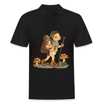 Cottagecore Igel - Männer Poloshirt - Schwarz - Vorne - Kai (181cm)