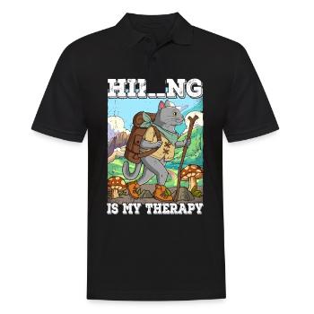 Hiking Is My Therapy Wandern - Men's Polo Shirt - black - Front - Kai (181cm)