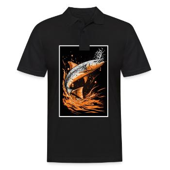 Angeln Hecht Raubfisch Fischen Anglerin Angler - Männer Poloshirt - Schwarz - Vorne - Kai (181cm)