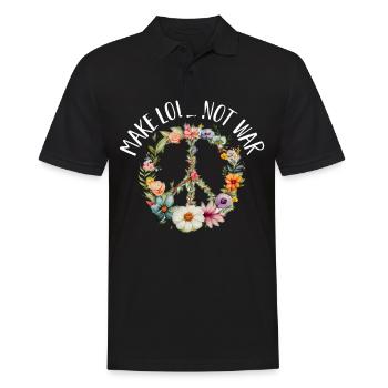 Hippie Peace Sign Peace Flowers Flower Child - Polo Homme - noir - Devant - Kai (181cm)