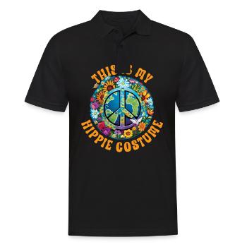 Hippie Peace Sign Peace Flowers Flower Child - Polo Homme - noir - Devant - Kai (181cm)
