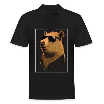 Capybara Capybara Cochon d’Inde Mèmes rongeurs - Polo Homme - noir - Devant - Kai (181cm)