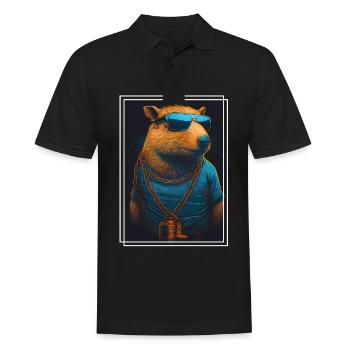 Capybara Capybara Cochon d’Inde Mèmes rongeurs - Polo Homme - noir - Devant - Kai (181cm)