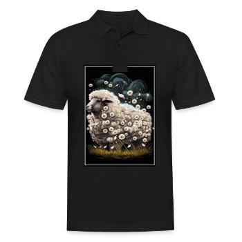 Sheep wool Sheep's wool Dandelion - Men's Polo Shirt - black - Front - Kai (181cm)