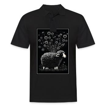Sheep wool Sheep's wool Dandelion - Men's Polo Shirt - black - Front - Kai (181cm)