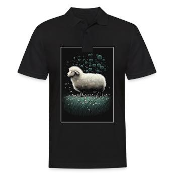 Sheep wool Sheep's wool Dandelion - Men's Polo Shirt - black - Front - Kai (181cm)