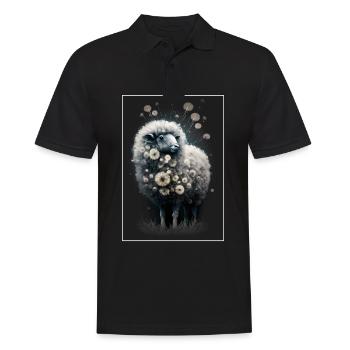 Sheep wool Sheep's wool Dandelion - Men's Polo Shirt - black - Front - Kai (181cm)