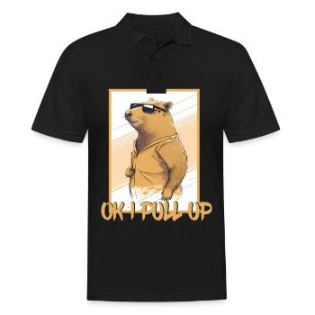 Capybara Capybara Cochon d’Inde Mèmes rongeurs - Polo Homme - noir - Devant - Kai (181cm)