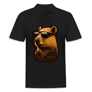 Capybara Capybara Cochon d’Inde Mèmes rongeurs - Polo Homme - noir - Devant - Kai (181cm)