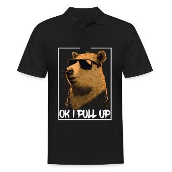 Capybara Capybara Cochon d’Inde Mèmes rongeurs - Polo Homme - noir - Devant - Kai (181cm)