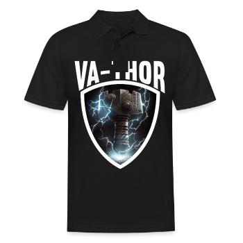 Papa Vathor Va Thor Vatertag Vatertagsgeschenk - Männer Poloshirt - Schwarz - Vorne - Kai (181cm)