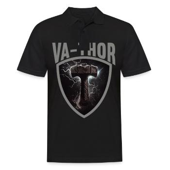 Papa Vathor Va Thor Vatertag Vatertagsgeschenk - Männer Poloshirt - Schwarz - Vorne - Kai (181cm)