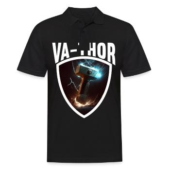 Papa Vathor Va Thor Vatertag Vatertagsgeschenk - Männer Poloshirt - Schwarz - Vorne - Kai (181cm)