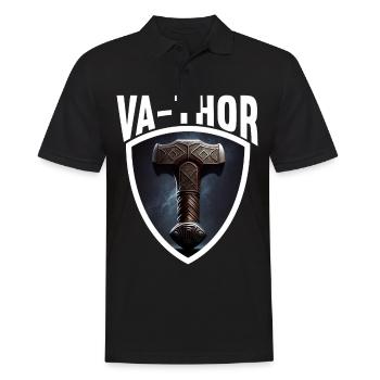 Papa Vathor Va Thor Vatertag Vatertagsgeschenk - Männer Poloshirt - Schwarz - Vorne - Kai (181cm)