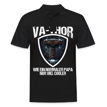Papa Vathor Va Thor Fête des pères Fête des pères Cadeau de fête des pères - Polo Homme - noir - Devant - Kai (181cm)