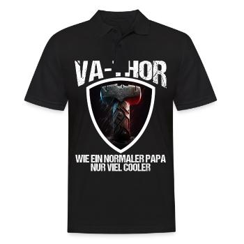 Papa Vathor Va Thor Vatertag Vatertagsgeschenk - Männer Poloshirt - Schwarz - Vorne - Kai (181cm)
