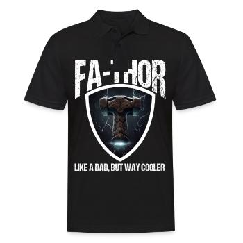 Papa Vathor Va Thor Vatertag Vatertagsgeschenk - Männer Poloshirt - Schwarz - Vorne - Kai (181cm)