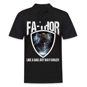 Papa Vathor Va Thor Vatertag Vatertagsgeschenk - Männer Poloshirt - Schwarz - Vorne - Kai (181cm)