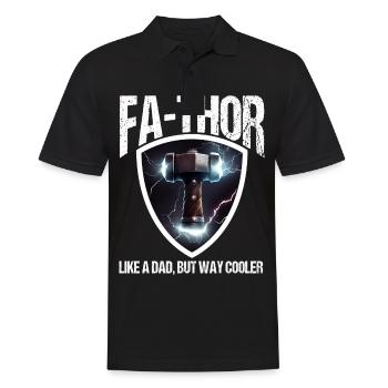 Papa Vathor Va Thor Vatertag Vatertagsgeschenk - Männer Poloshirt - Schwarz - Vorne - Kai (181cm)