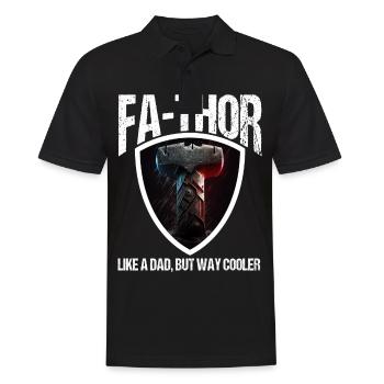 Papa Vathor Va Thor Vatertag Vatertagsgeschenk - Männer Poloshirt - Schwarz - Vorne - Kai (181cm)