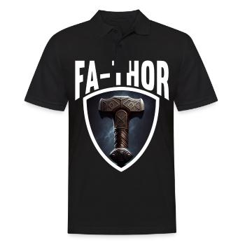 Papa Vathor Va Thor Vatertag Vatertagsgeschenk - Männer Poloshirt - Schwarz - Vorne - Kai (181cm)