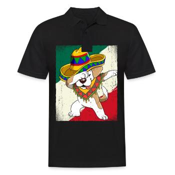 Dabbing Mexican Hund Cinco De Mayo - Männer Poloshirt - Schwarz - Vorne - Kai (181cm)