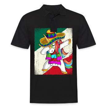 Dabbing Mexican Einhorn Cinco De Mayo - Männer Poloshirt - Schwarz - Vorne - Kai (181cm)