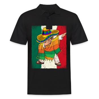 Dabbing Mexican Frau Cinco De Mayo - Männer Poloshirt - Schwarz - Vorne - Kai (181cm)