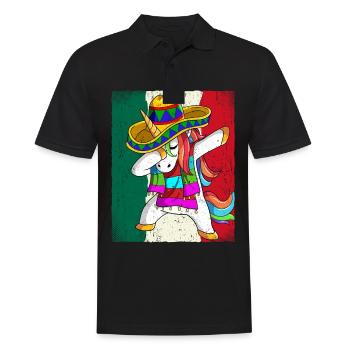 Dabbing Mexican Einhorn Cinco De Mayo - Männer Poloshirt - Schwarz - Vorne - Kai (181cm)