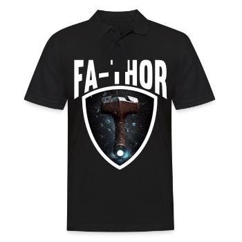 Papa Vathor Va Thor Vatertag Vatertagsgeschenk - Männer Poloshirt - Schwarz - Vorne - Kai (181cm)