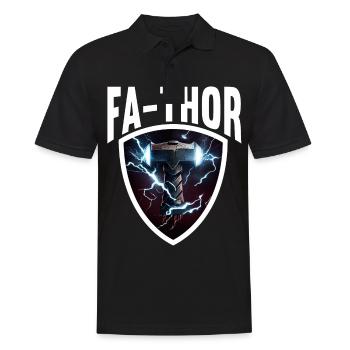 Papa Vathor Va Thor Vatertag Vatertagsgeschenk - Männer Poloshirt - Schwarz - Vorne - Kai (181cm)