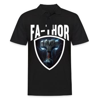 Papa Vathor Va Thor Fête des pères Fête des pères Cadeau de fête des pères - Polo Homme - noir - Devant - Kai (181cm)