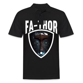 Papa Vathor Va Thor Vatertag Vatertagsgeschenk - Männer Poloshirt - Schwarz - Vorne - Kai (181cm)