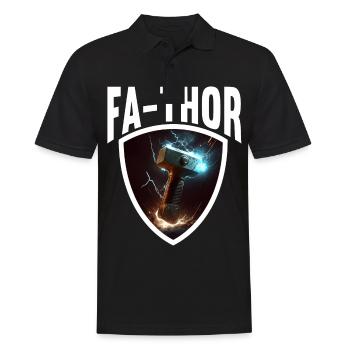Papa Vathor Va Thor Vatertag Vatertagsgeschenk - Männer Poloshirt - Schwarz - Vorne - Kai (181cm)