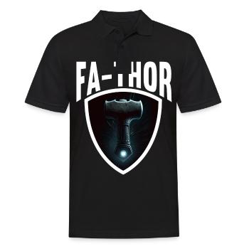 Papa Vathor Va Thor Vatertag Vatertagsgeschenk - Männer Poloshirt - Schwarz - Vorne - Kai (181cm)