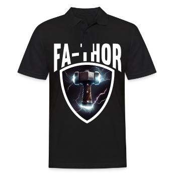 Papa Vathor Va Thor Vatertag Vatertagsgeschenk - Männer Poloshirt - Schwarz - Vorne - Kai (181cm)
