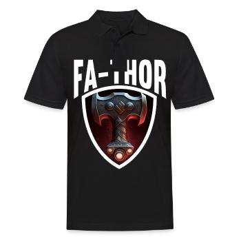 Papa Vathor Va Thor Vatertag Vatertagsgeschenk - Männer Poloshirt - Schwarz - Vorne - Kai (181cm)