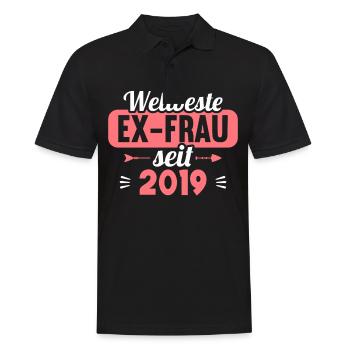 Weltbeste Ex-Frau seit 2019 Scheidungs - Männer Poloshirt - Schwarz - Vorne - Kai (181cm)
