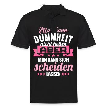 Dummheit kann man nicht heilen Scheidungs - Männer Poloshirt - Schwarz - Vorne - Kai (181cm)