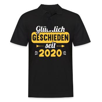 Glücklich geschieden seit 2020 Scheidungs - Männer Poloshirt - Schwarz - Vorne - Kai (181cm)