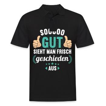 So gut sieht man frisch geschieden aus Scheidungs - Männer Poloshirt - Schwarz - Vorne - Kai (181cm)