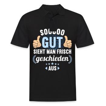 So gut sieht man frisch geschieden aus Scheidungs - Männer Poloshirt - Schwarz - Vorne - Kai (181cm)
