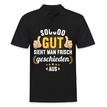 So gut sieht man frisch geschieden aus Scheidungs - Männer Poloshirt - Schwarz - Vorne - Kai (181cm)